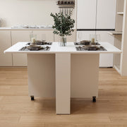 Fully unfolded 51.18 inches white foldable table, suitable for small family table or display table convenient, home simple long table, simple and lightweight