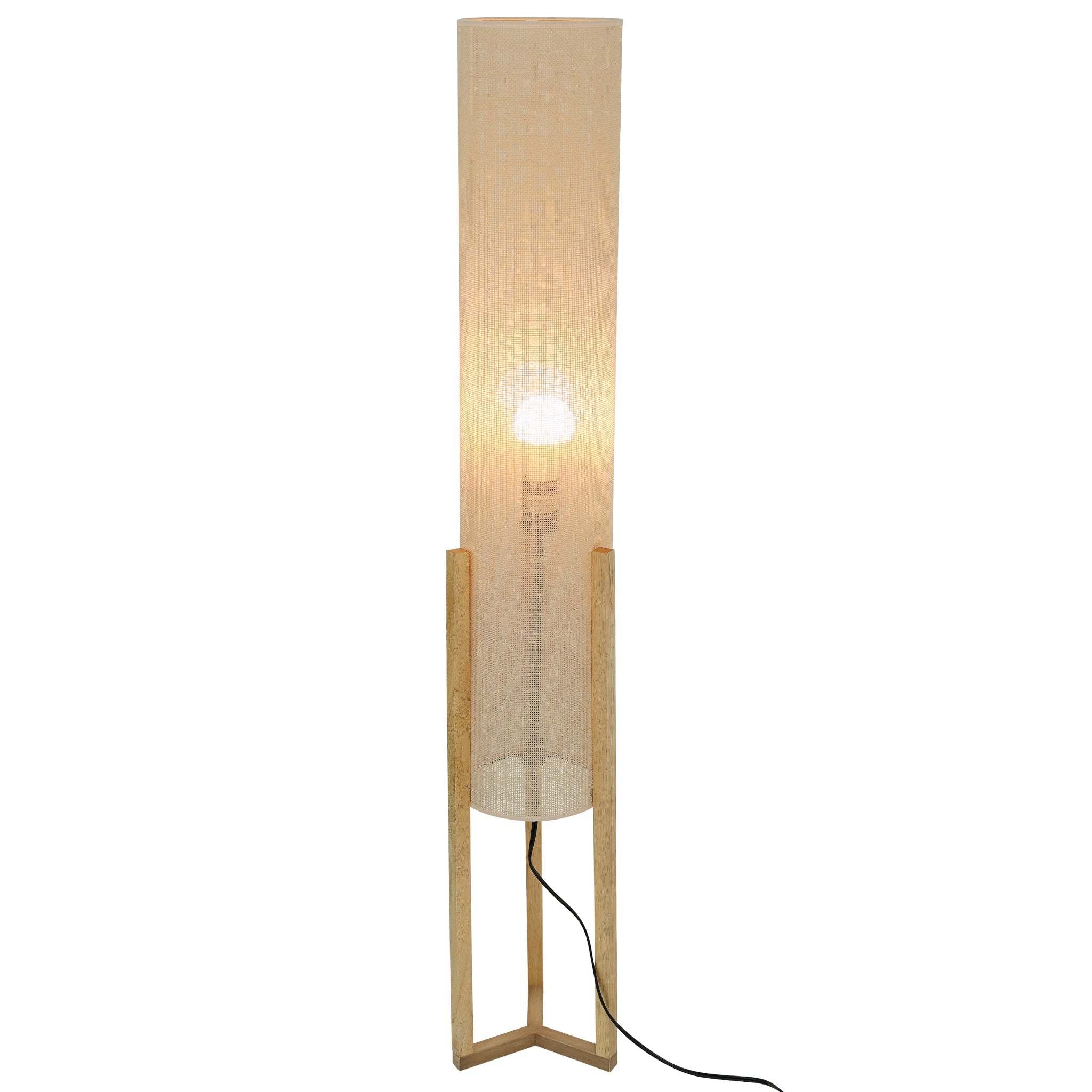 Ethos Contemporary Floor Lamp, Standing Light for Living Room Centerpiece, Bedroom & Office Lighting, Oak and Natural 110-120V