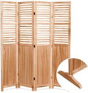 55.2'' W x 65'' H 4 - Panel Solid Wood Folding Room Divider, Natural