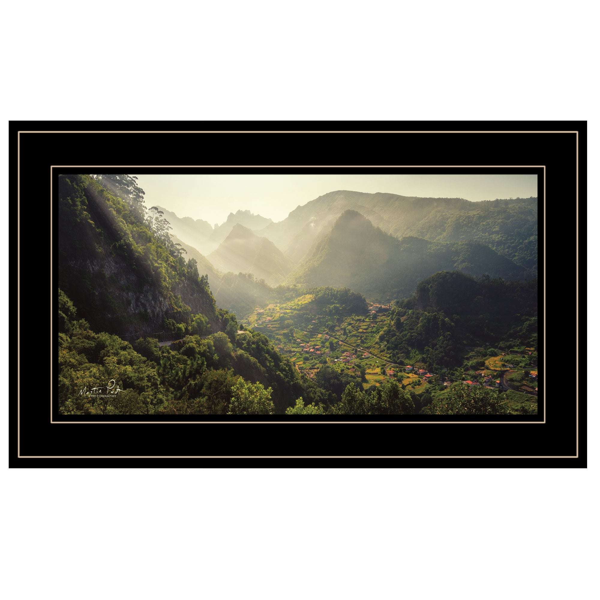 'Land of the Hobbits' Martin Podt, Ready to Hang Framed Print, Black Frame