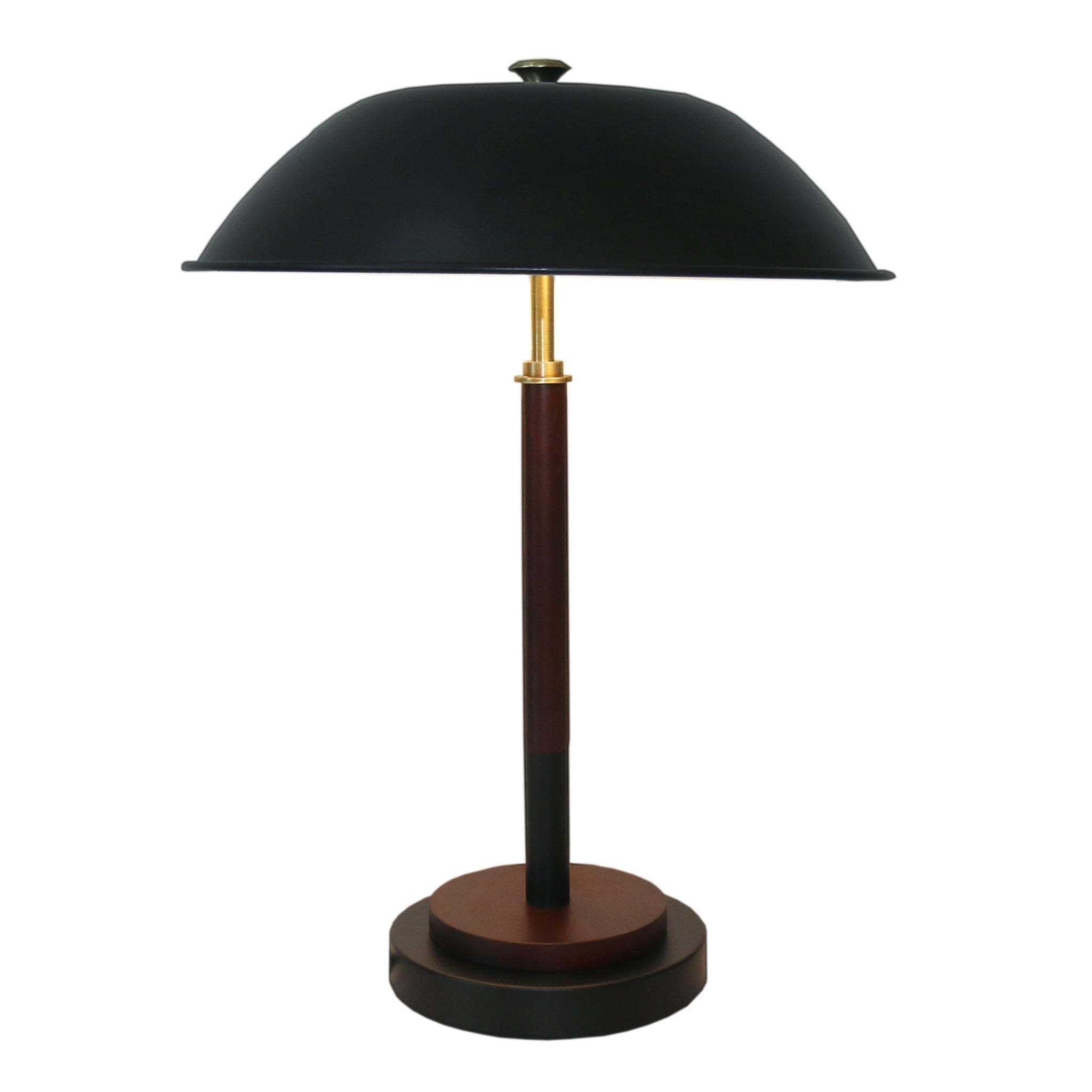 Cosmiclume Black Umbrella Shaped Table Lamp - Walnut Finish - Bronze - 110V
