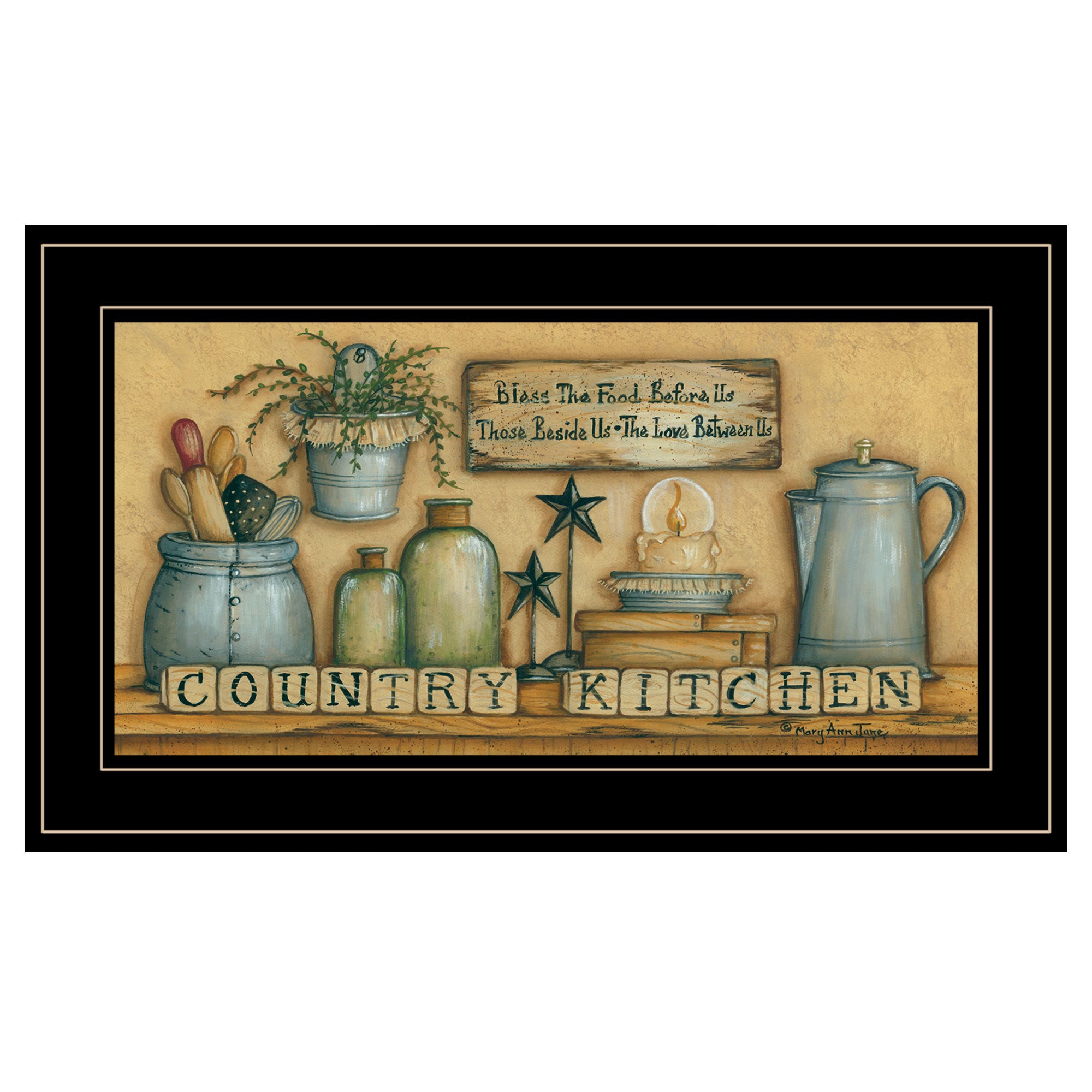 'Country Kitchen' By Mary Ann June, Ready to Hang Framed Print, Black Frame