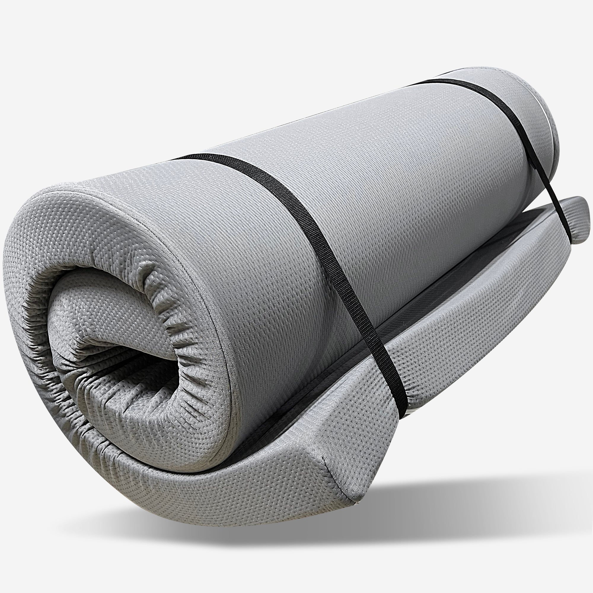 Memory Foam Camping Mattress - Foldable, Portable with Water-Resistant Cover, Grey Polyester, 75'x30'x4'