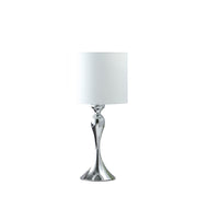 24.5' In Bailey Dark Silver Chrome Modern Candlestick Metal Table Lamp