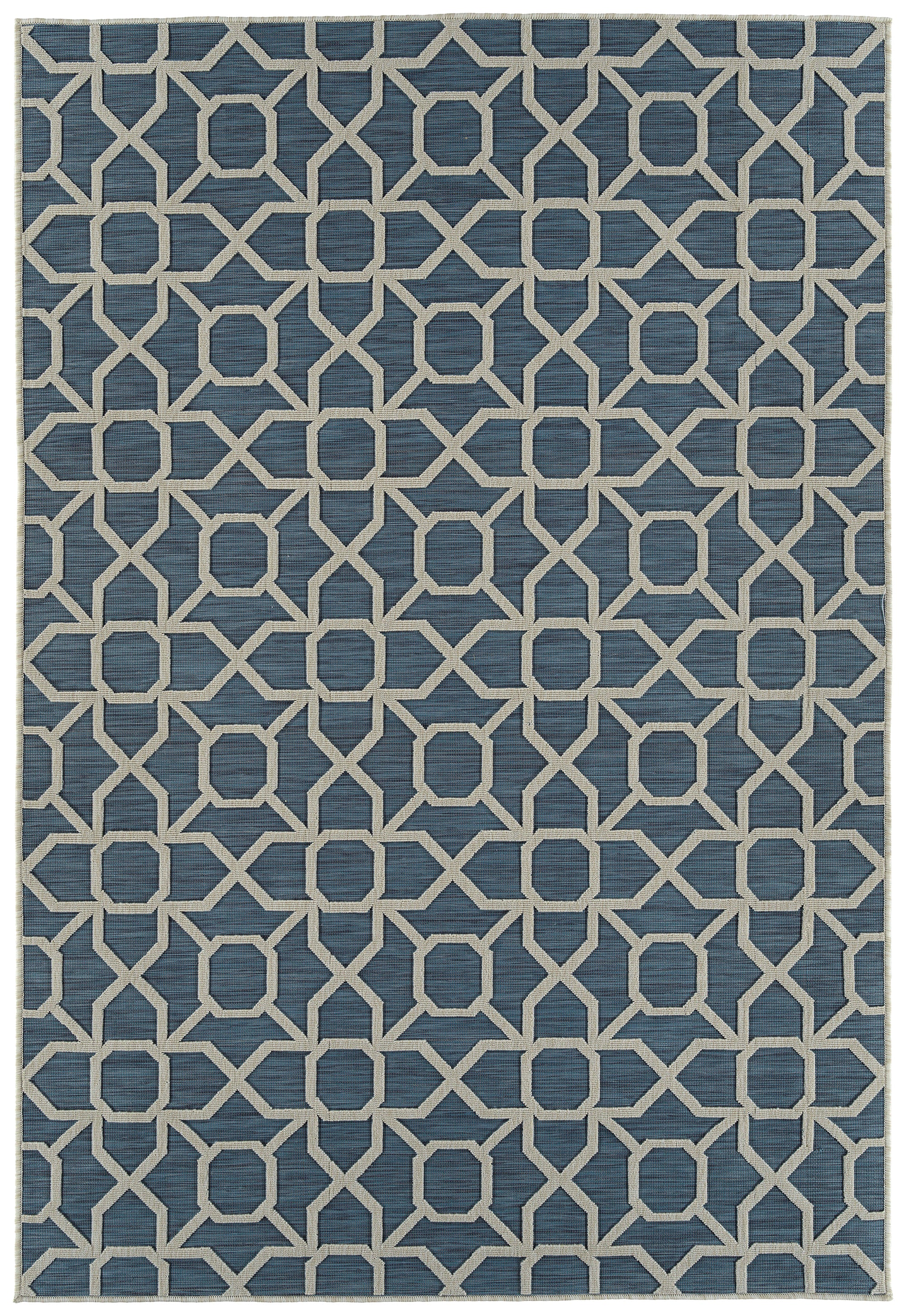 Contemporary, Transitional, Geometric, Textured, High-Low Cut & Loop 5'3' x 7'6' Rectangle Area Rug