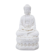 5.5x4.7x11.8' White Sitting Buddha Figure