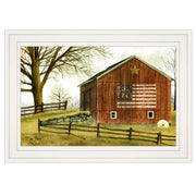 'Flag Barn' By Billy Jacobs, Ready to Hang Framed Print, White Frame