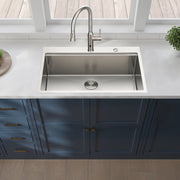 33x22x10'Drop-in Single Bowl Stainless Steel Kitchen Sink with Workstation