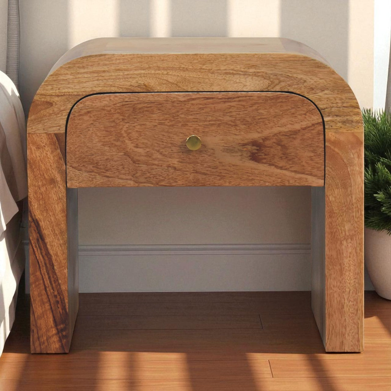 Darcy Nightstand Solid Wood, Single Box,Oak