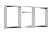 Devi White Wall Mounted Wood Closet System with Modular Design in Warm Oak Finish