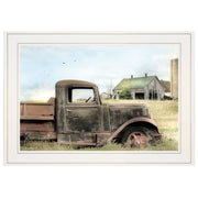 'Vintage Farm Trucks I' by Lori Deiter, Ready to Hang Framed Print, White Frame