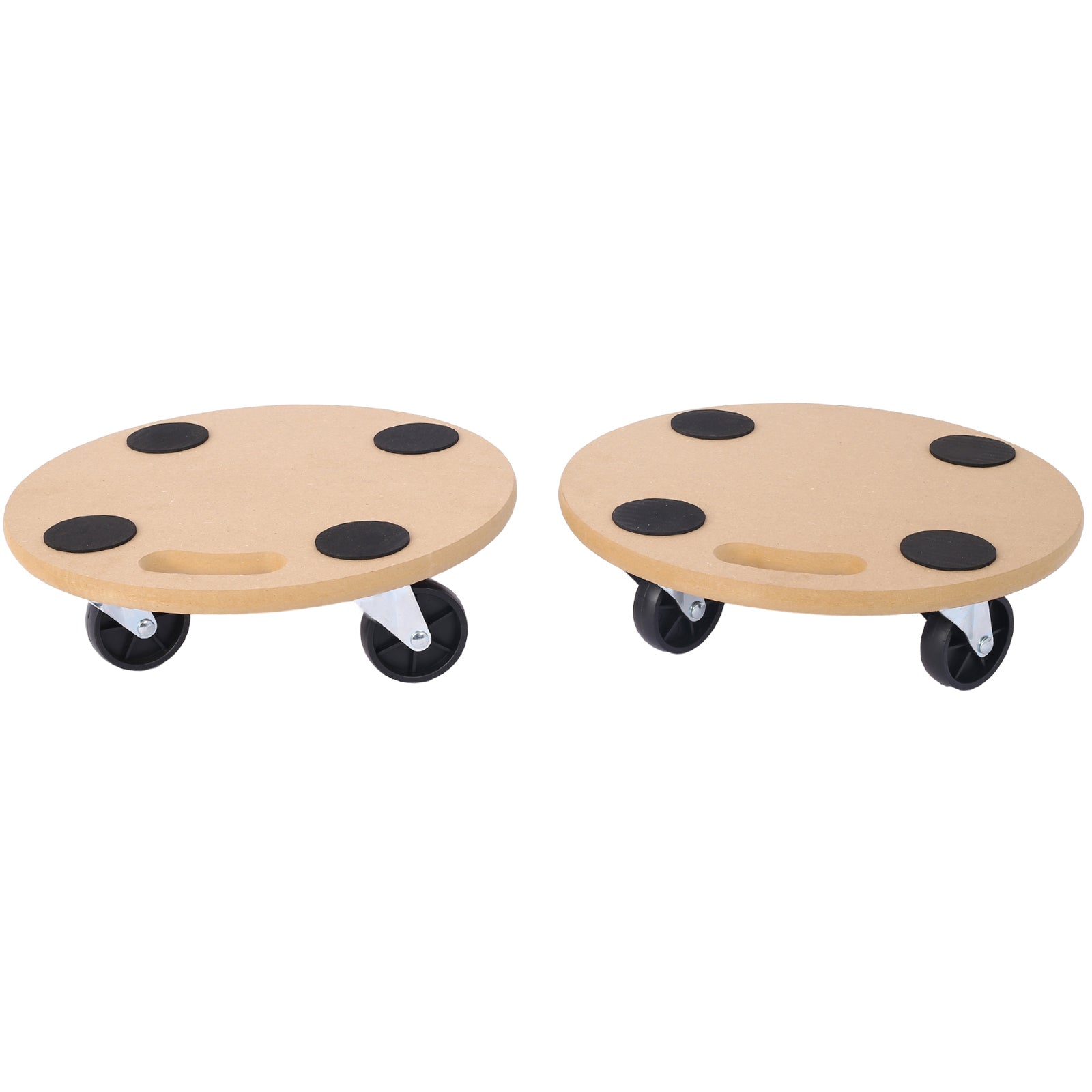 Furniture Moving Dolly, Heavy Duty Wood Rolling Mover with Wheels for Piano Couch Fridge Heavy Items, Securely Holds 500 Lbs (2pcs 15' Round Platform)