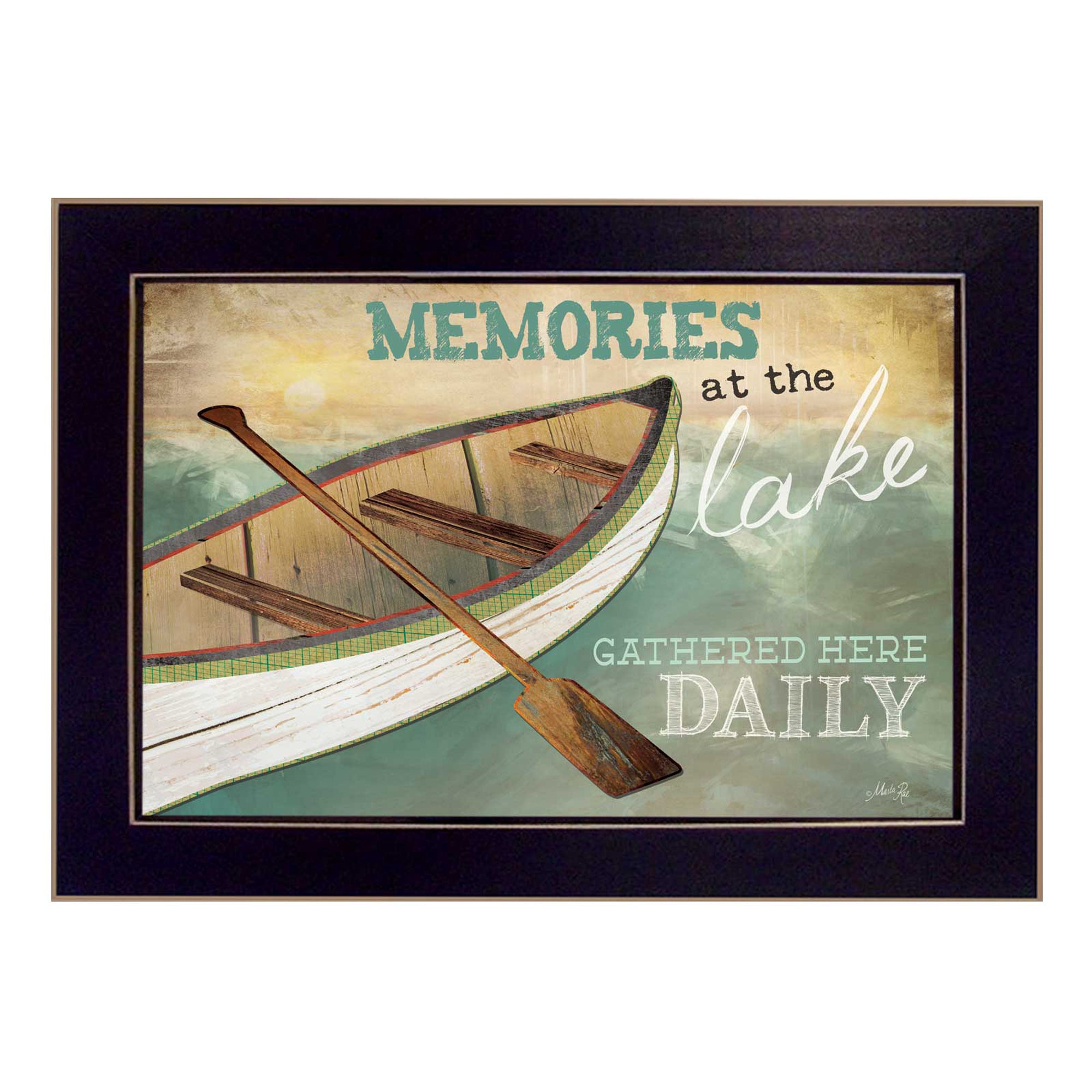 'Memories at the Lake' By Marla Rae, Printed Wall Art, Ready To Hang Framed Poster, Black Frame