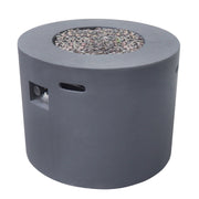 Contemporary 31' Round MGO Fire Pit with 40,000 BTU in Dark Grey Lightweight Concrete