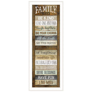 'Family Rules Shutter' By Marla Rae, Ready to Hang Framed Print, White Frame