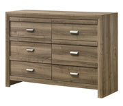 1pc Contemporary Style Six Drawers Storage Dresser Wooden Bedroom Furniture Light Brown Warm Wood Finish