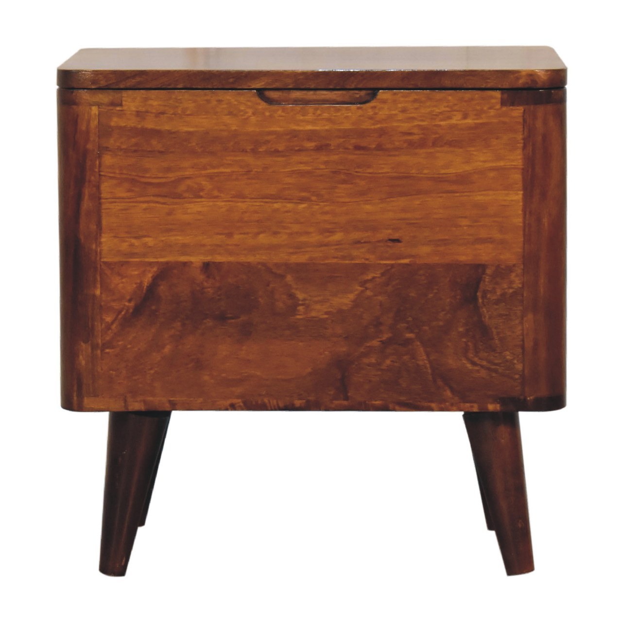 Solid Wood Chestnut Lid-up Storage Stool
