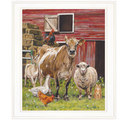 'Barnyardigans' by Bonnie Mohr, Ready to Hang Framed Print, White Frame