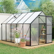 6x10 FT Polycarbonate Greenhouse Raised Base and Anchor Aluminum Heavy Duty Walk-in Greenhouses for Outdoor Backyard in All Season