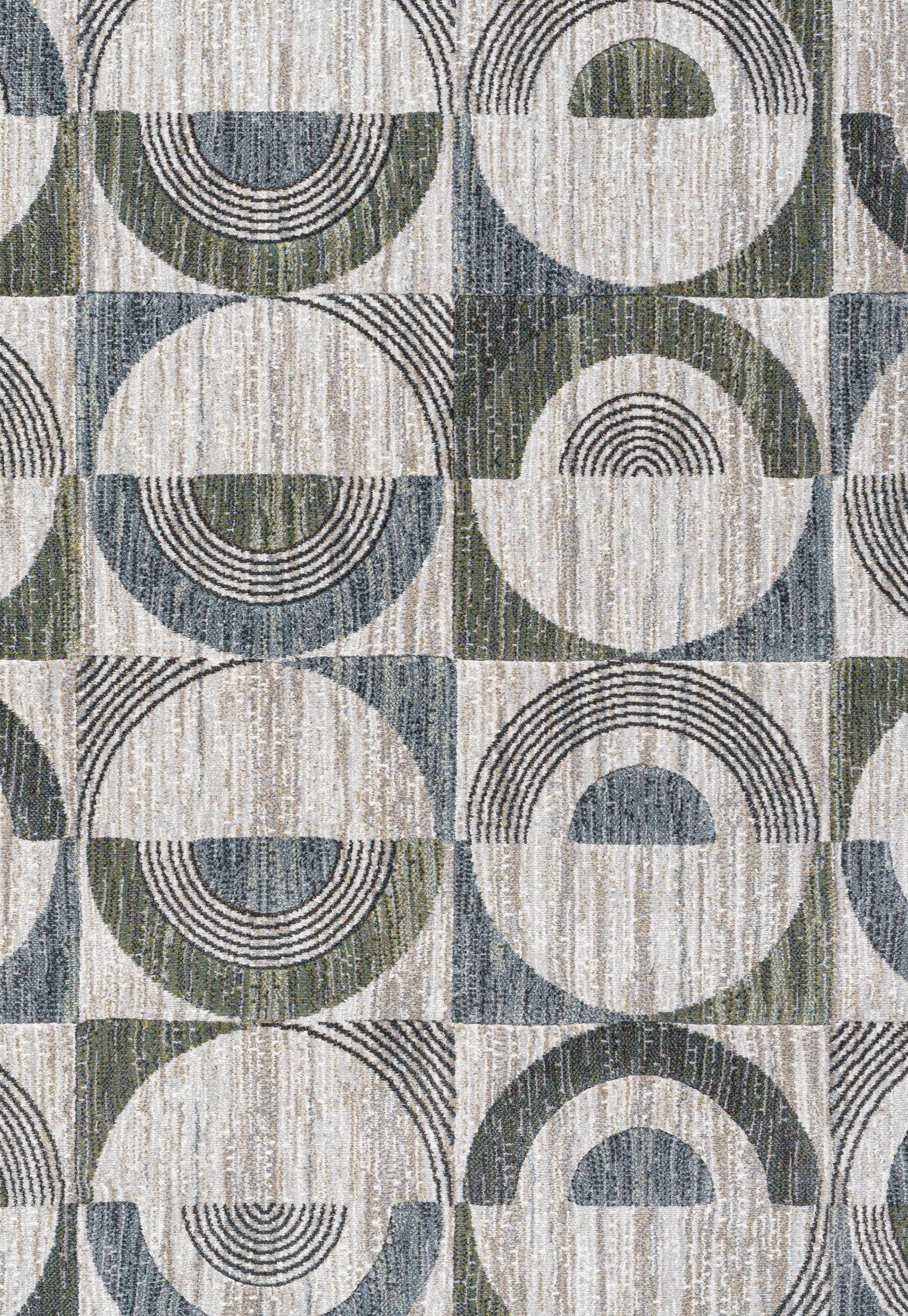 Aubrey Green, Blue, Charcoal, Ivory and Gray Polyester Area Rug