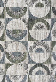 Aubrey Green, Blue, Charcoal, Ivory and Gray Polyester Area Rug