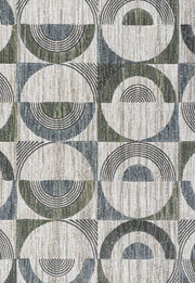 Aubrey Green, Blue, Charcoal, Ivory and Gray Polyester Area Rug