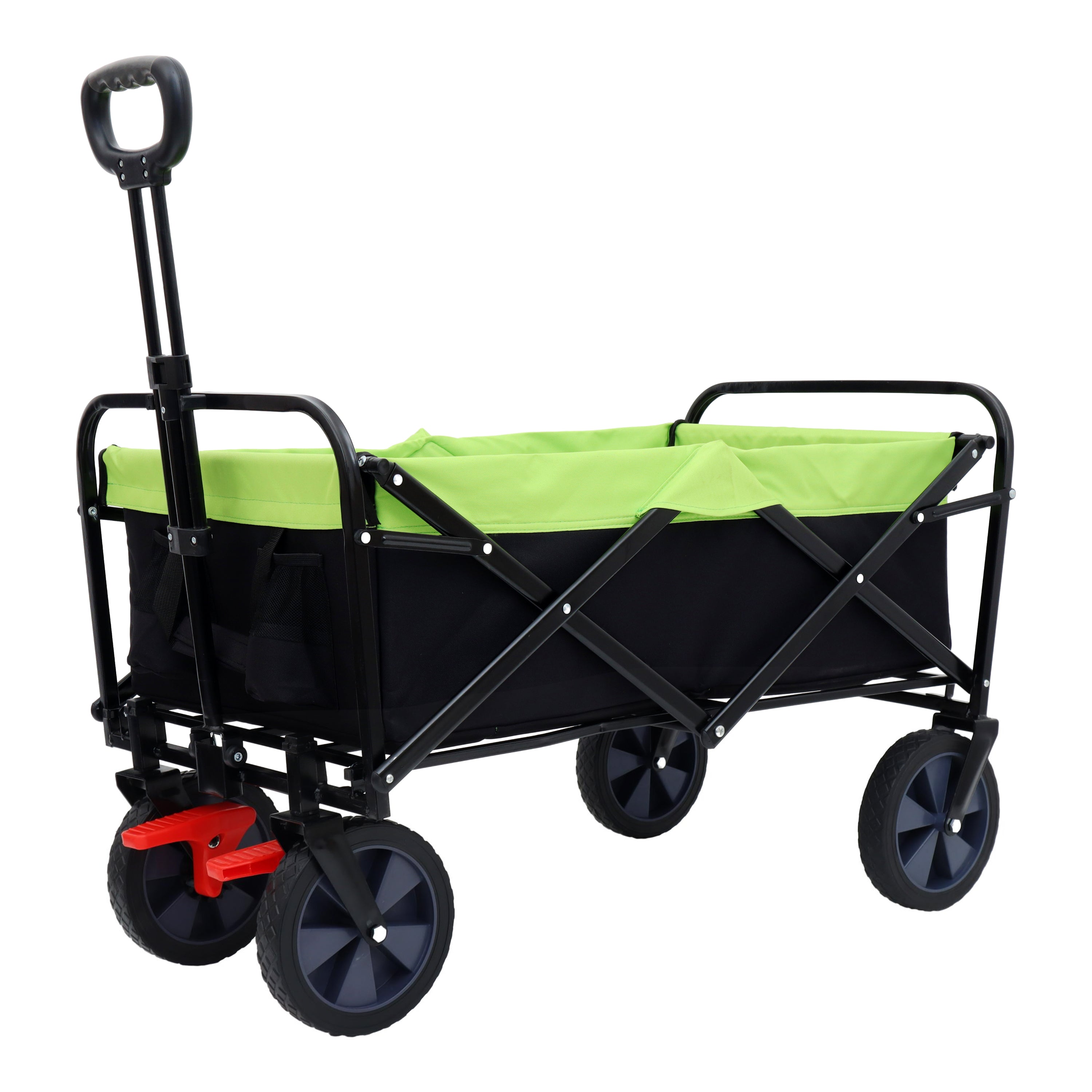 150L Collapsible Wagon Cart Foldable, Utility Garden Wagon with 360lbs Weight Capacity, Heavy Duty Portable Sport Wagon with Wheels for Outdoor, Grocery, Shopping
