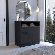 Omaha Dresser Multi-Storage Compact Unit with Spacious 3 Drawers and Cabinet