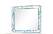 Laguna Modern Style Mirror Made with Wood and Crystal Accents in White (INCLUDES MIRROR ONLY) same as B009P270824 (CA inventory)