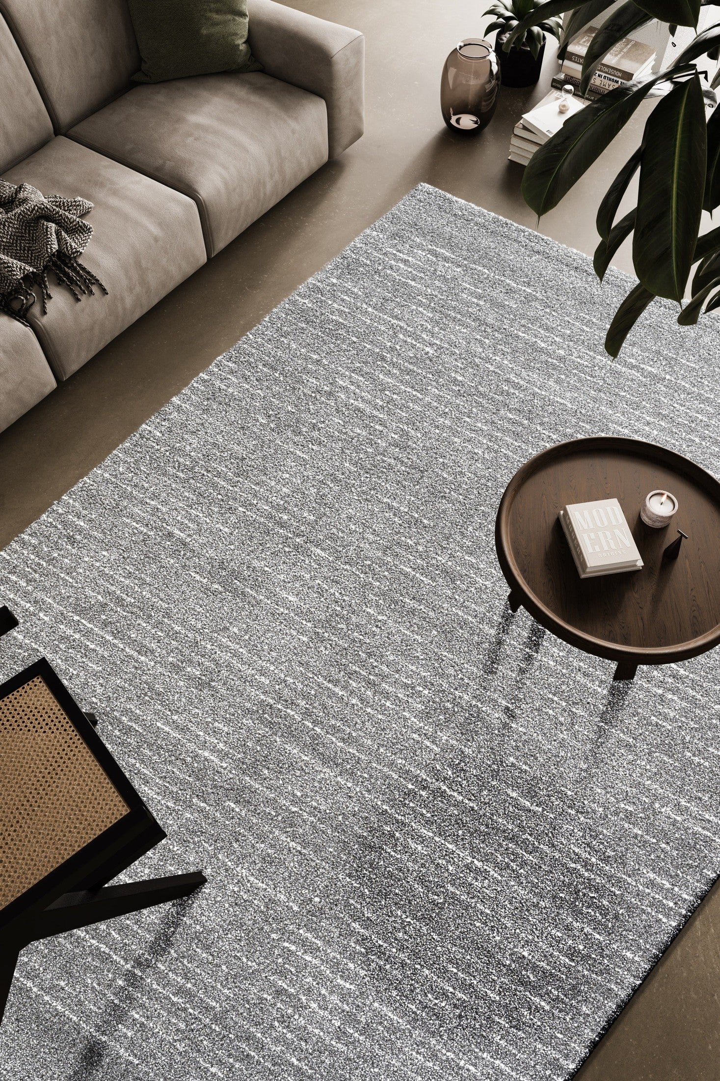 Lydia Charcoal, Gray, Ivory and White Polypropylene Area Rug