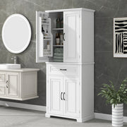 Bathroom Storage Cabinet with Doors and Drawer, Multiple Storage Space, Adjustable Shelf, White (Old Sku:WF308204AAK)