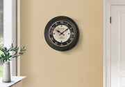 Clocks, 16' Round, Wall Clock, Antique Brown, Transitional