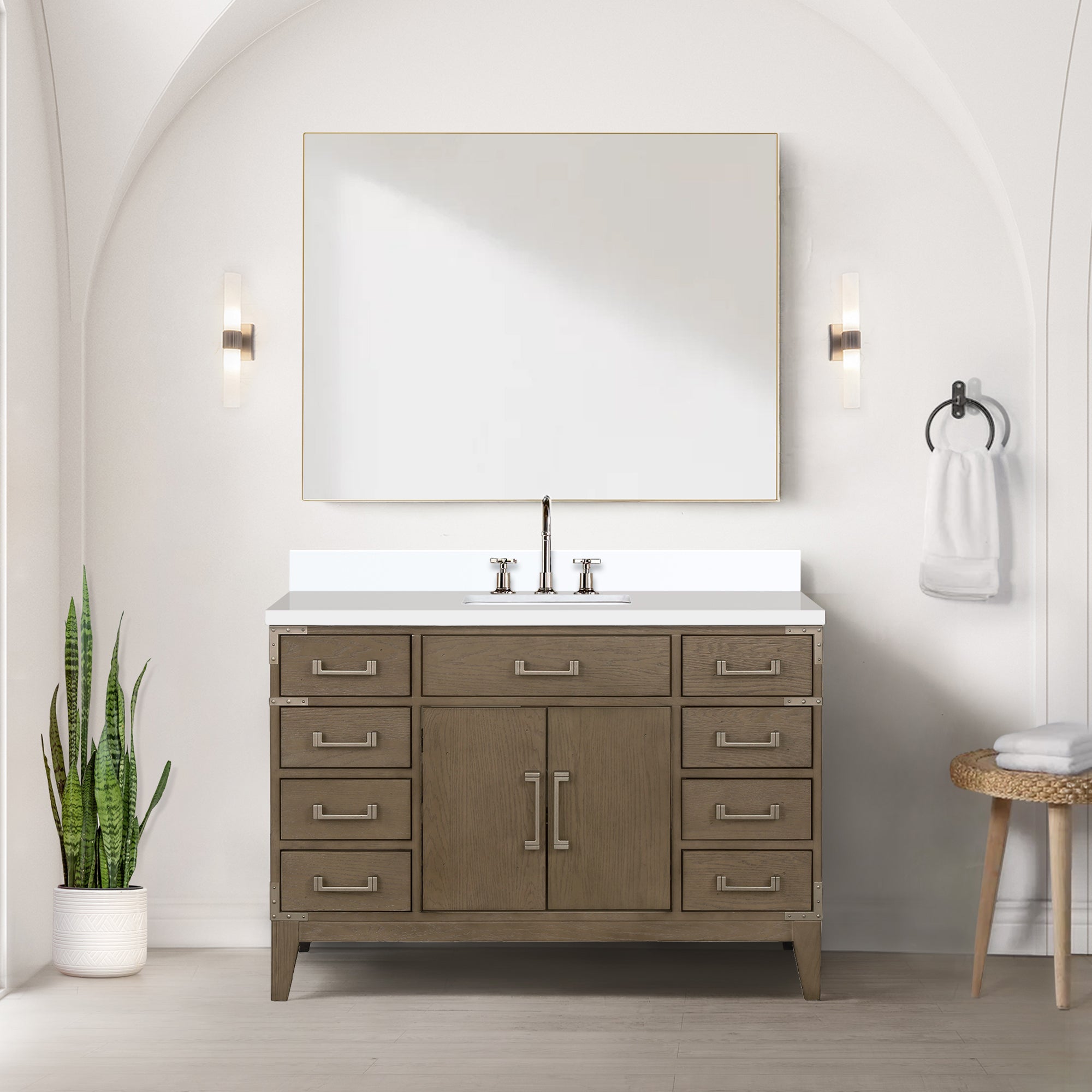 Grey Oak Single Bath Vanity 48 in. W x 22 in. D