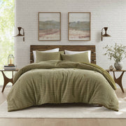 3PCS King/Cal King Waffle Washed Comforter Set