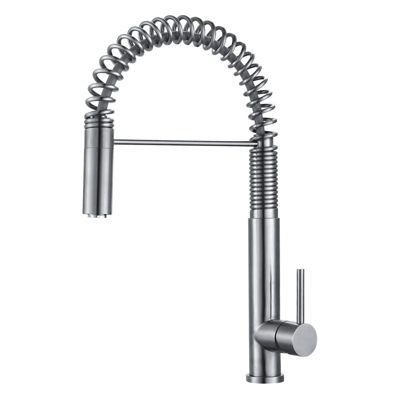 DAX Single Handle Pull Down Kitchen Faucet Brushed Finish