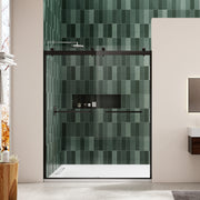 Bypass shower door, sliding door, with 5/16' tempered glass and Matted black finish 6074