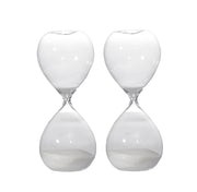 Set of 2, 10' Ferdinand 60-Minute Hourglass, White Sand