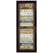 'Family Rules Shutter' By Marla Rae, Printed Wall Art, Ready To Hang Framed Poster, Black Frame