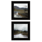 'Winter Landscape' 2-Piece Vignette By Stellar Design Studio, Ready to Hang Framed Print, Black Frame