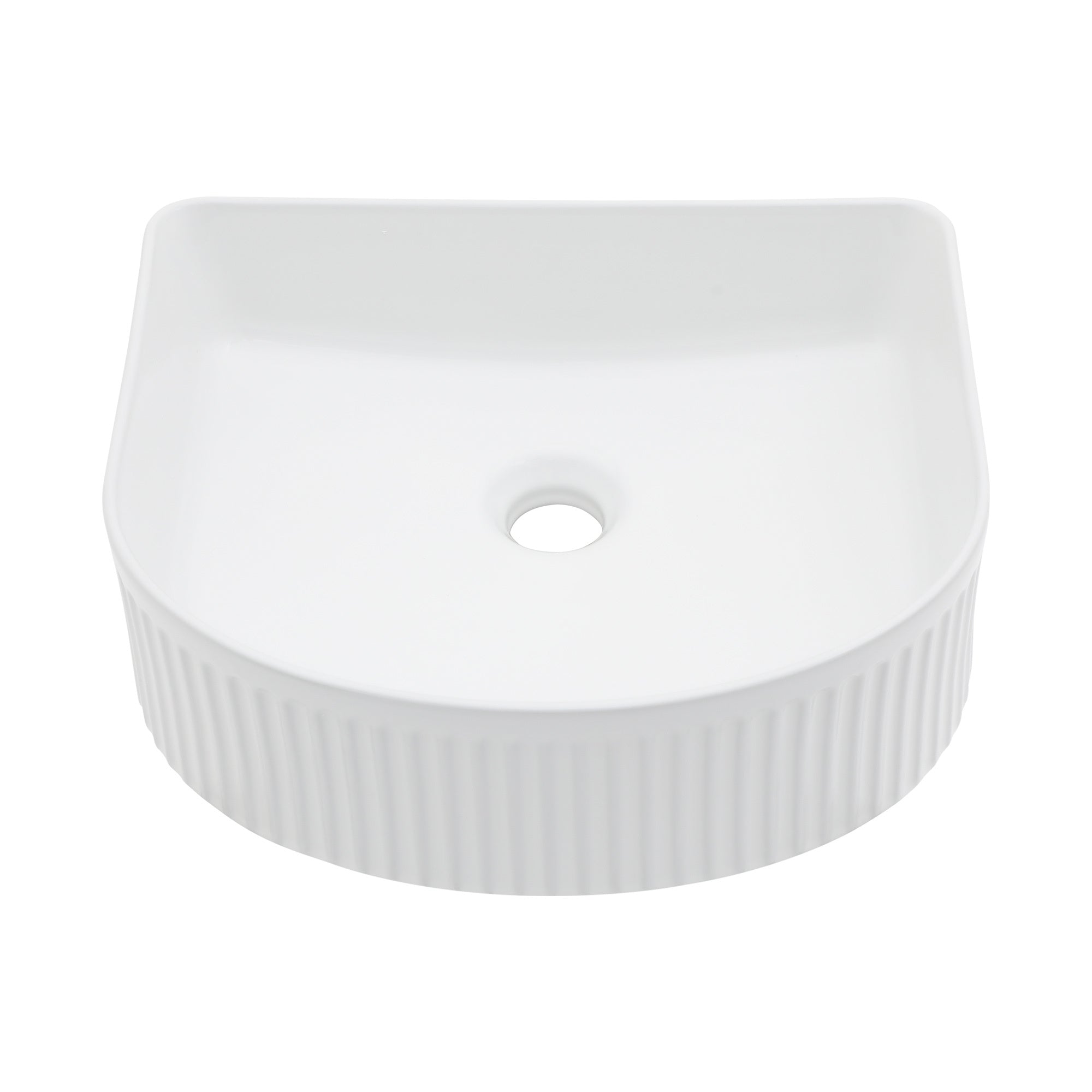 Contemporary White Ceramic Vessel Bathroom Sink with European Design 15.69x13.69 inch