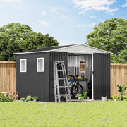 Outdoor Storage Garden Shed 12FTx10FT Apex Roof Grey With 4 windows and Aluminum alloy frame