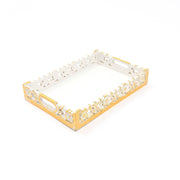 Handmade Serving & Decor Mango Wood Rectangle Tray In White Color-18 X 11 X 2.5'