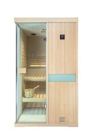Two-person wooden steam sauna room