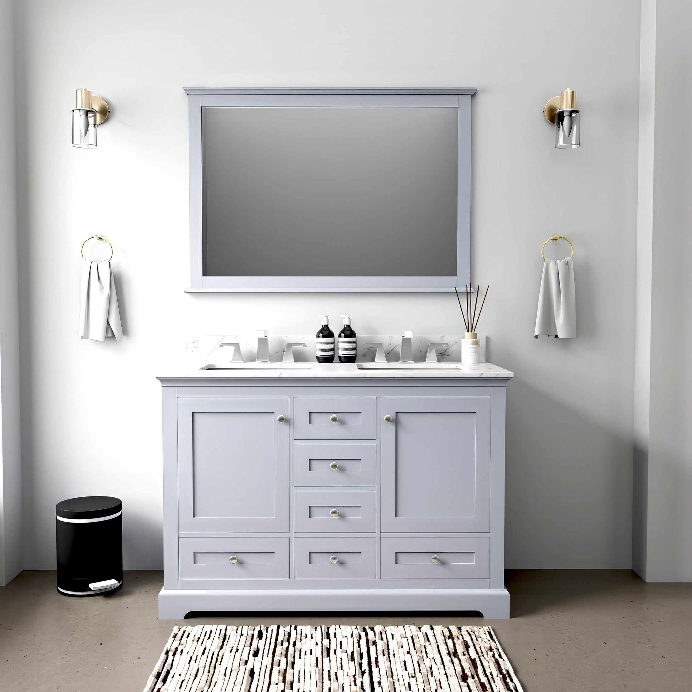 Dark Grey Double Bath Vanity 48 in. W x 22 in. D