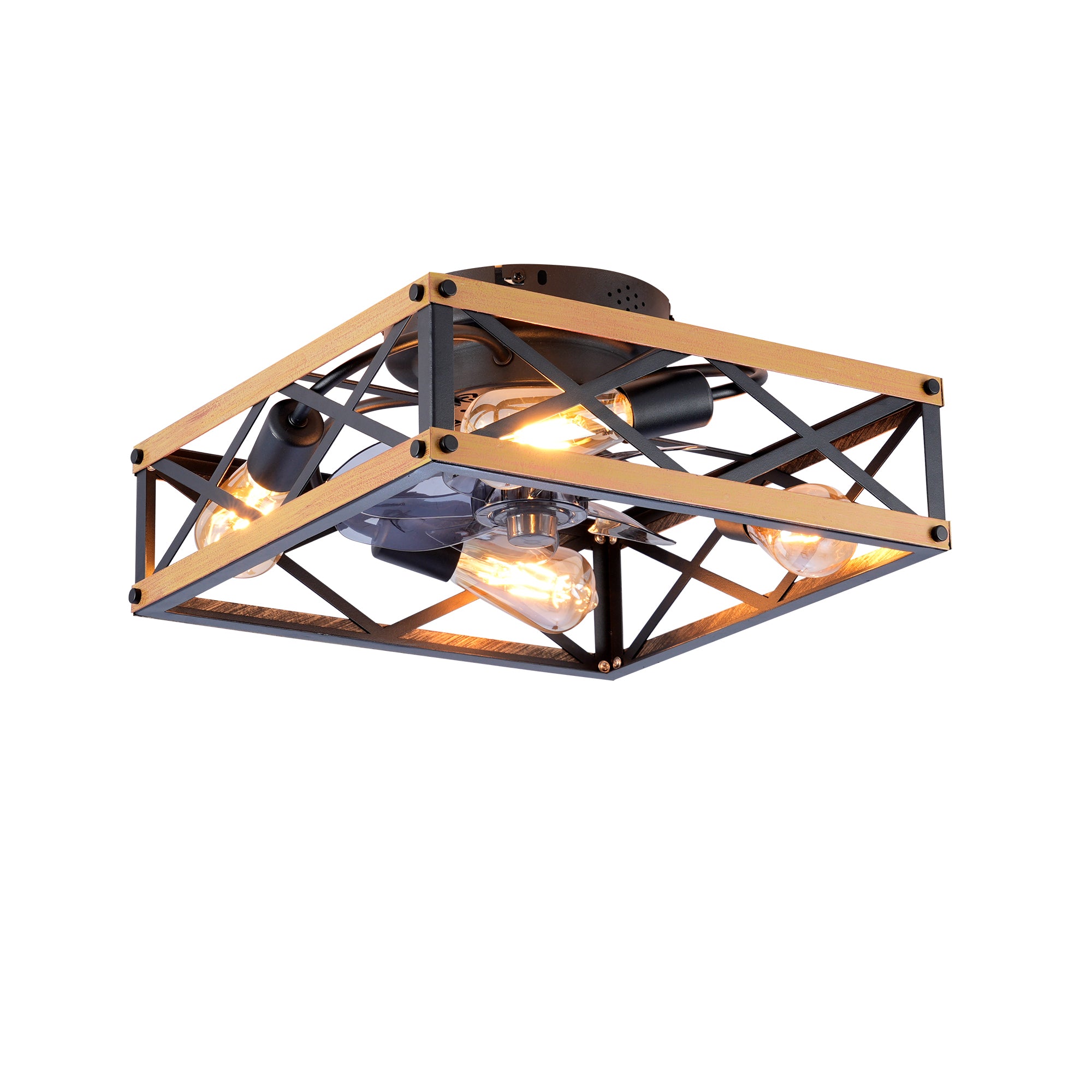 22.6''   Flush Mount   Ceiling Fan  ,Reversible Motor, DC Remote Control,7 PCS PC Blades,6 Speed Ceiling Fan,Timing, for  Bedroom Kitchen Living Room--NOT Included Bulbs