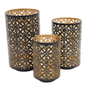 Set of 3 Helena Pierced Metal Lanterns, L:D7x12' M:D6.5x10' S:D5x8.5'