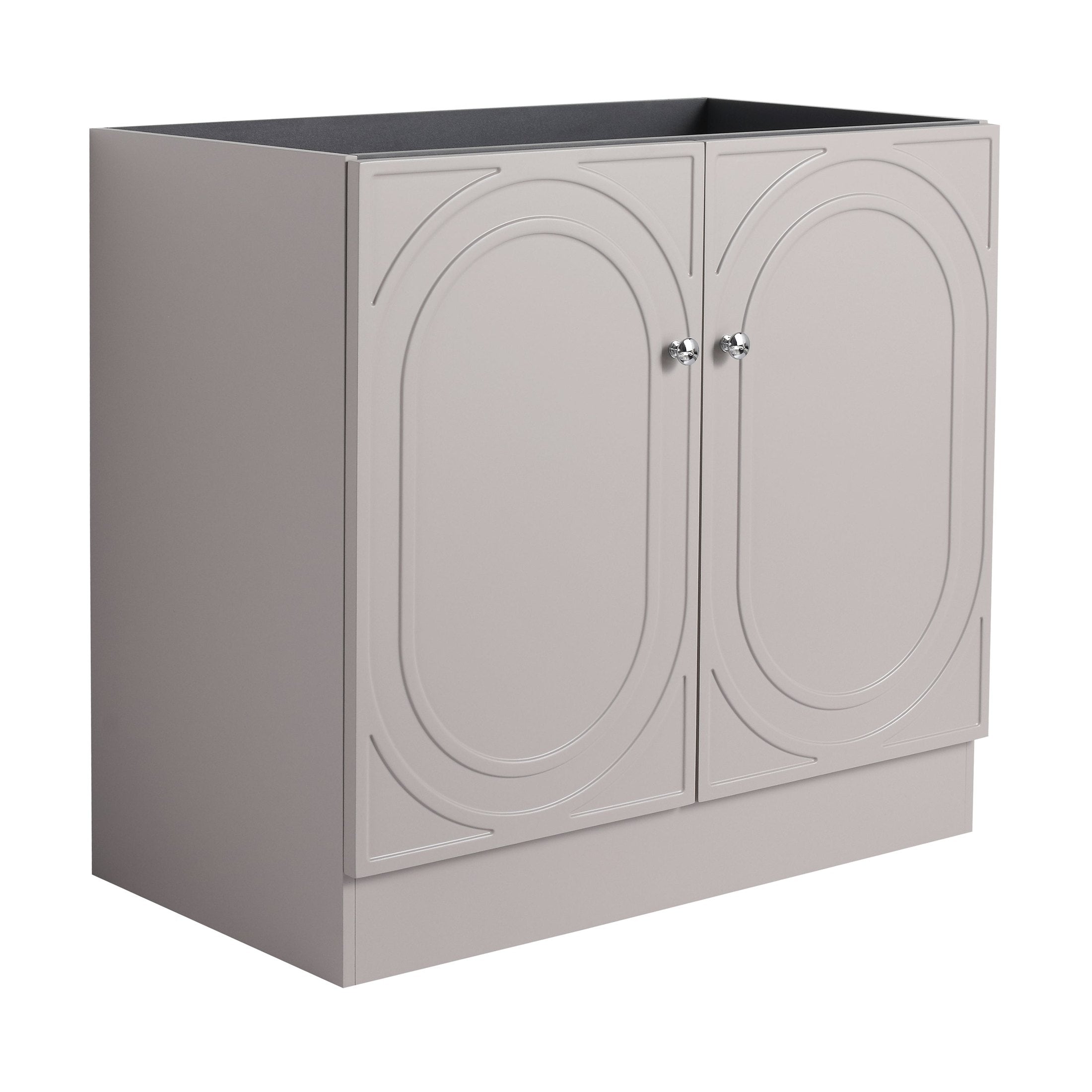 Modern Freestanding Bathroom Vanity with Soft-Close Cabinet Doors in Khaki Plywood, 36-Inch, Excluding Sink