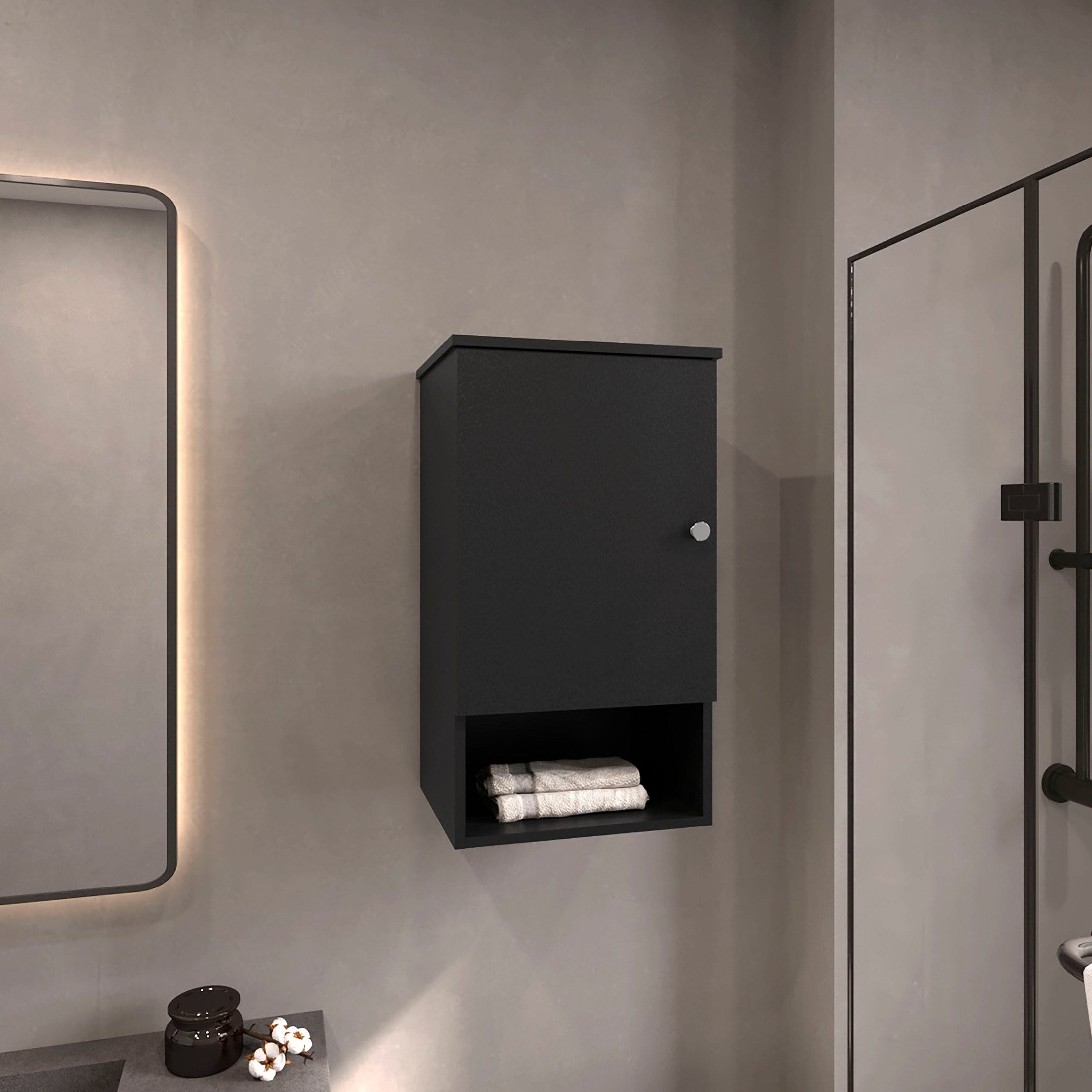 Bathbi 28' tall Medicine Cabinet with Two interior Shelves and One open Shelf