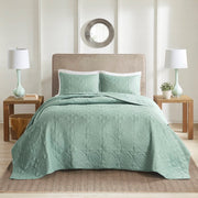 3 Piece Reversible Bedspread Set Seafoam King/Cal King