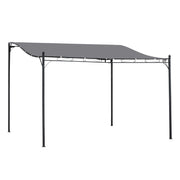 Outsunny 10' x 13' Steel Outdoor Pergola Gazebo, Patio Canopy with Weather-Resistant Fabric and Drainage Holes for Backyard Pool Deck Garden, Gray